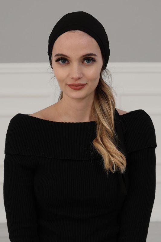 Combed Cotton Bonnet,B-47 Black - 6