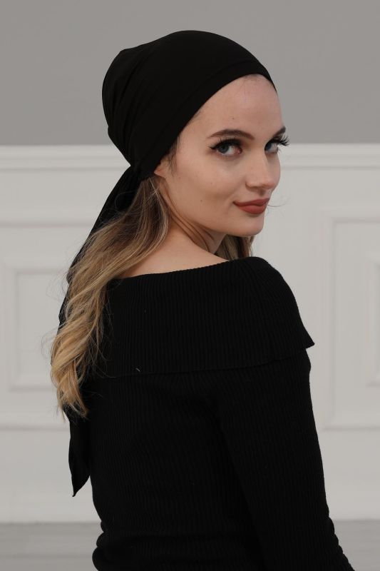 Combed Cotton Bonnet,B-47 Black - 7