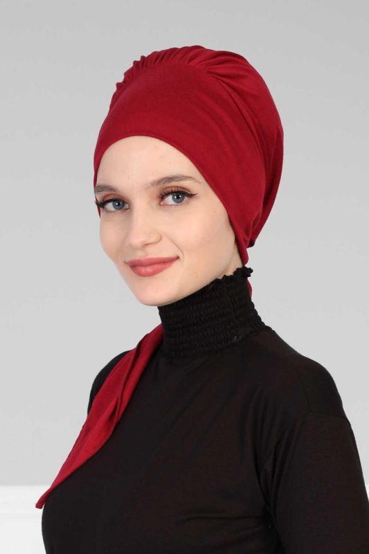 بونيه من القطن الممشط، B-49 أحمر كلاريت - 2