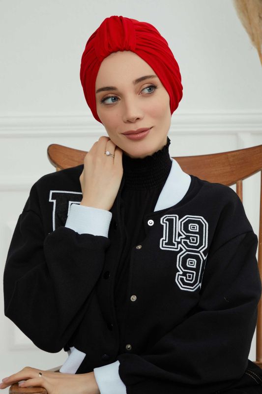 بونيه قطن ممشط، B-68 أحمر - 1