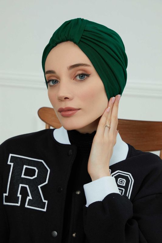 Combed Cotton Bonnet,B-68 Dark Green - 1