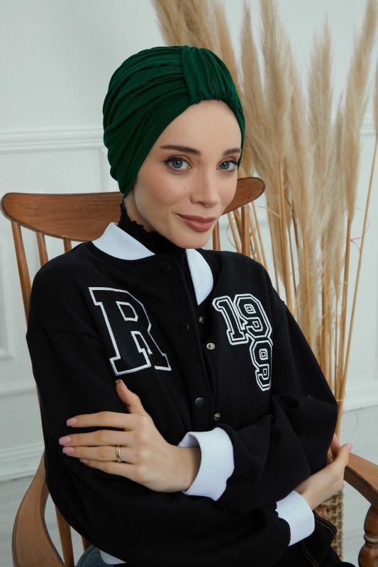 Combed Cotton Bonnet,B-68 Dark Green - 3
