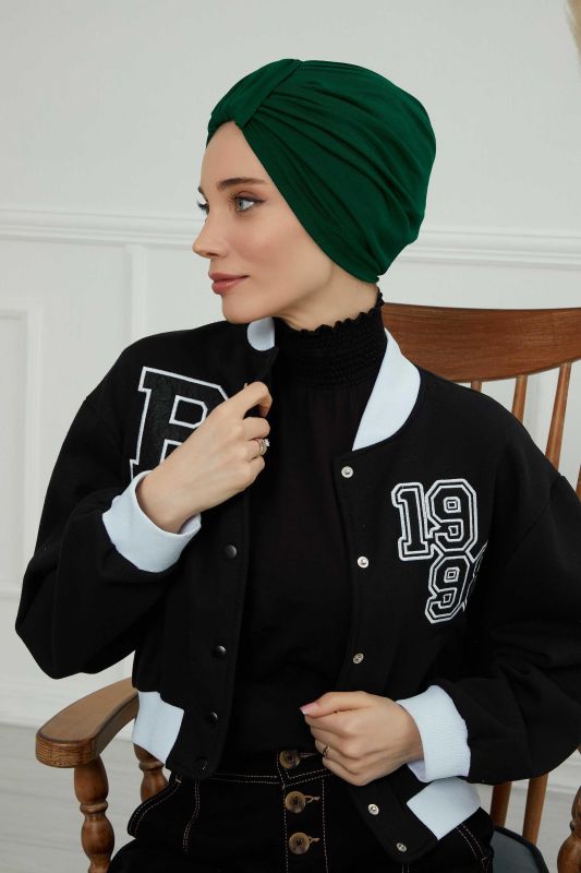 Combed Cotton Bonnet,B-68 Dark Green - 7