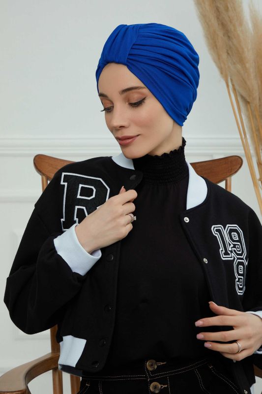 Combed Cotton Bonnet,B-68 Saks Blue - 1