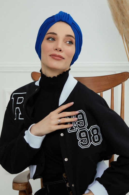 Combed Cotton Bonnet,B-68 Saks Blue - 5