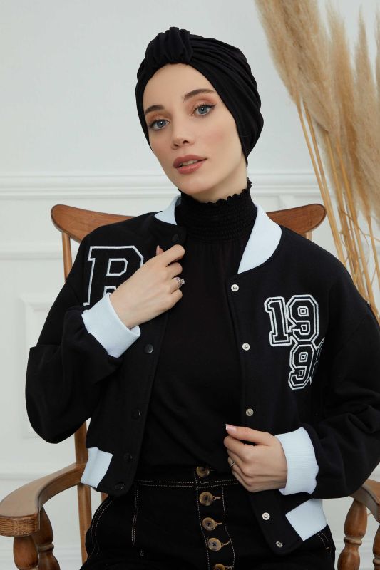 بونيه قطن ممشط، B-68 أسود - 3