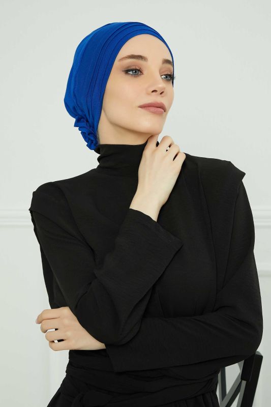 Combed Cotton Bonnet,B-74 Saks Blue - 4