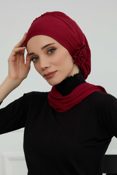 Moda Çizgi - Penye Hazır Türban,HT-81,HT-81 Bordo