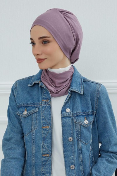 Moda Çizgi - Penye Hazır Türban,HT-96,HT-96 Lila