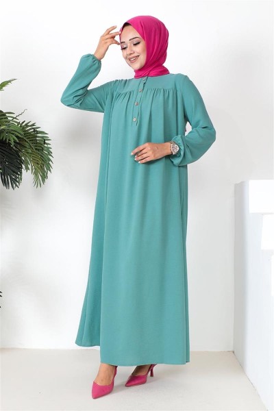 Pileli Aerobin Elbise ÇAĞLA YEŞİLİ - Thumbnail