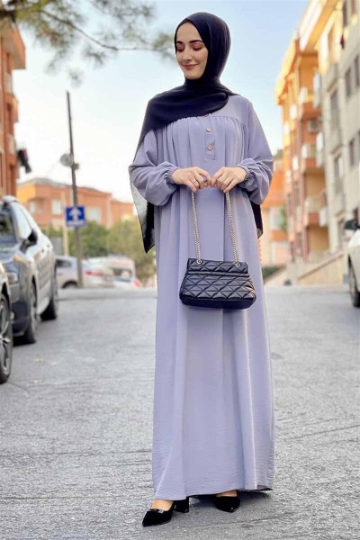 BGM - Pileli Aerobin Elbise GRİ