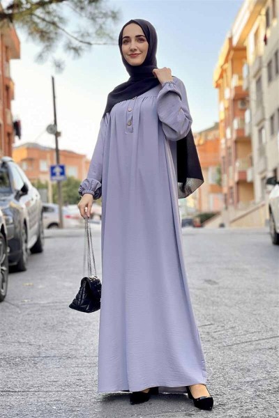 Pileli Aerobin Elbise GRİ - Thumbnail