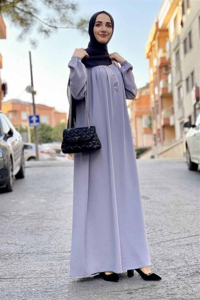 Pileli Aerobin Elbise GRİ - Thumbnail