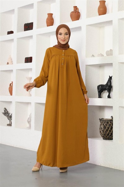 BGM - Pileli Aerobin Elbise TABA