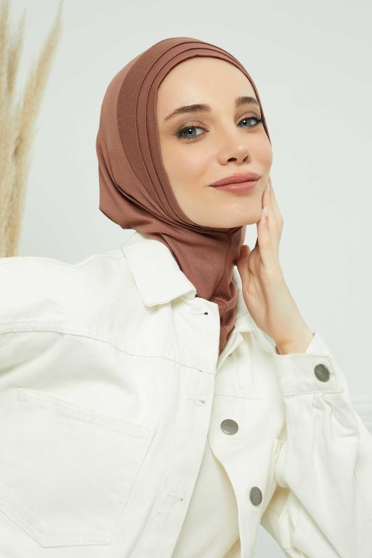 Pleated Bonnet,B-76 Dark Brown - 4
