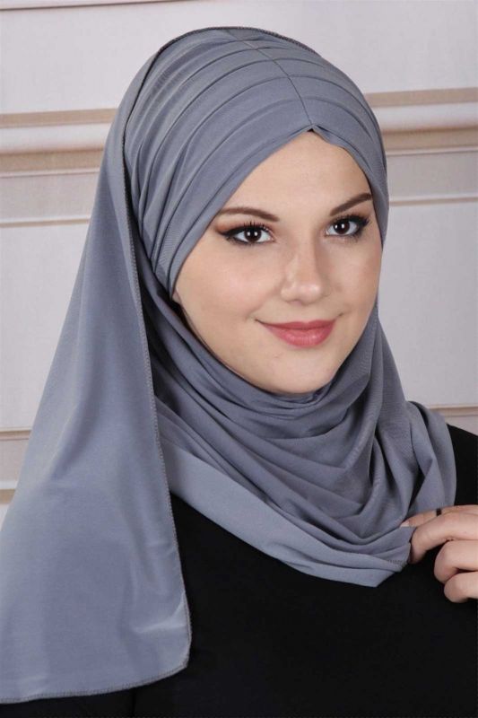Pleated Shawl Gray - 1