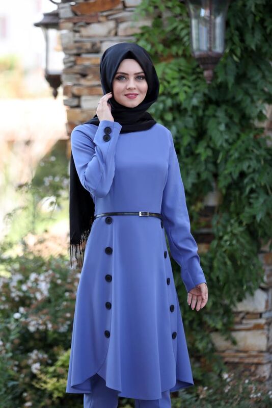 Pileli Takım Elbise MC0035 İndigo - 2