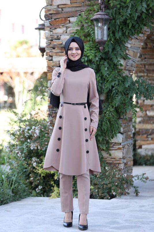 Pileli Takım Elbise MC0035 Pudra - 2