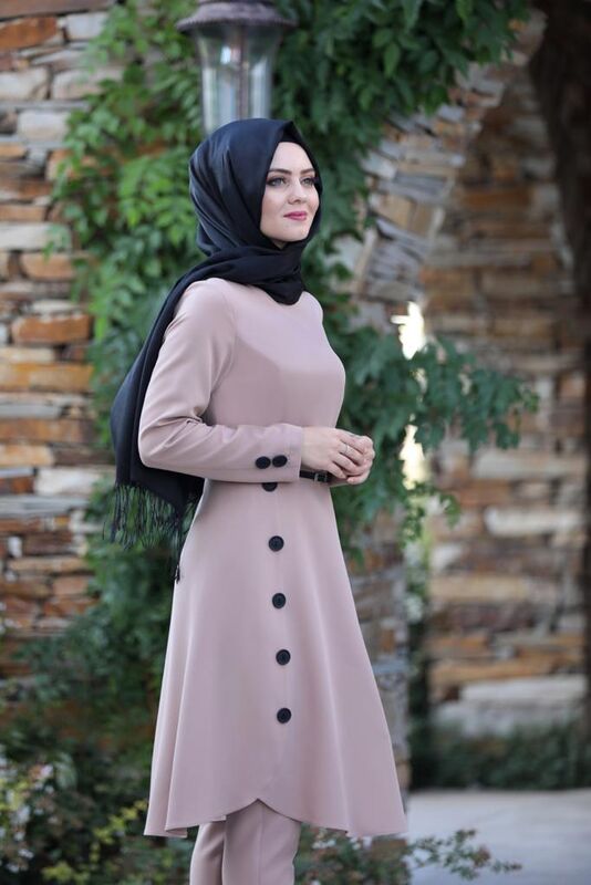 Pileli Takım Elbise MC0035 Pudra - 1