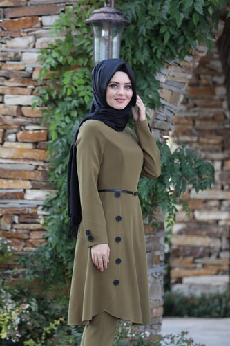 Moda Çizgi - Pileli Takım Elbise MC0035 Haki