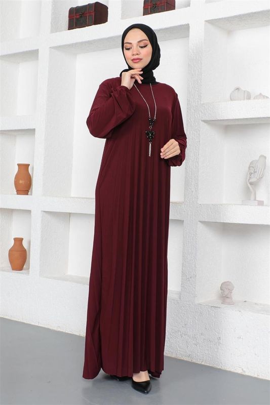 Piliseli Sandy Elbise BORDO - 3