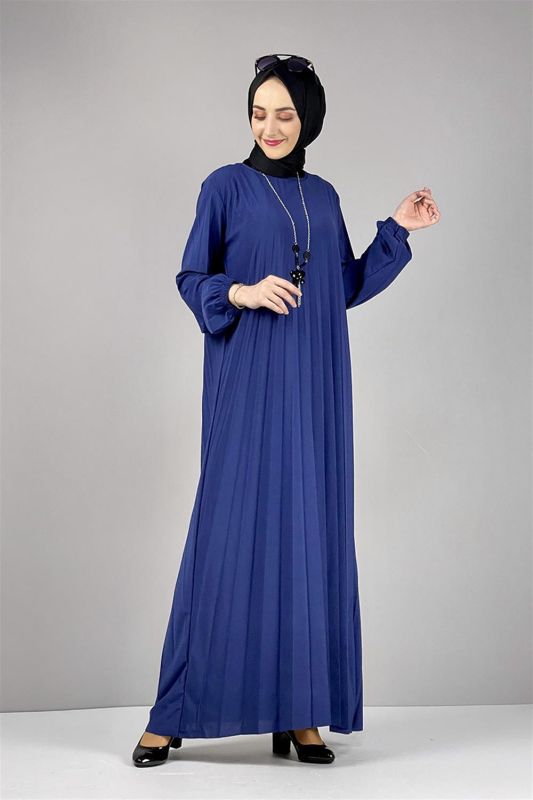 Piliseli Sandy Elbise İNDİGO - 3
