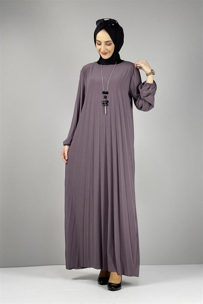 MG - Piliseli Sandy Elbise LİLA