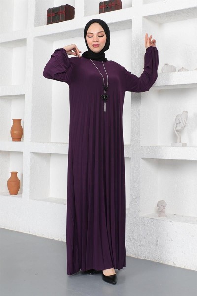 Piliseli Sandy Elbise MÜRDÜM - Thumbnail