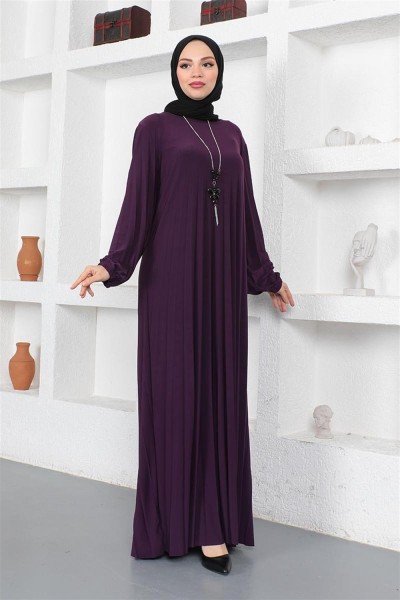 Piliseli Sandy Elbise MÜRDÜM - Thumbnail