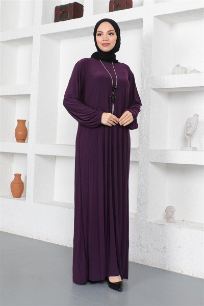 Piliseli Sandy Elbise MÜRDÜM - Thumbnail