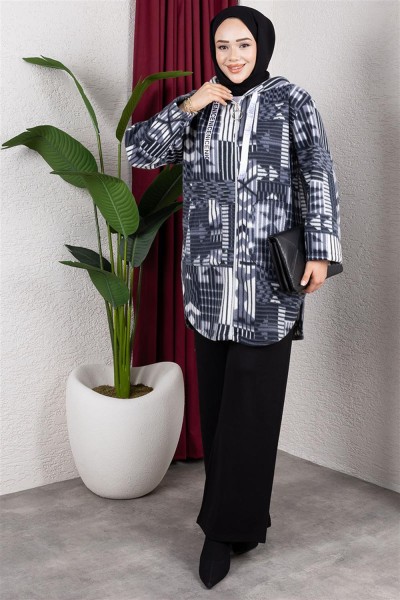 Polar Kap GEOMETRİK DESEN ANTRASİT - Thumbnail