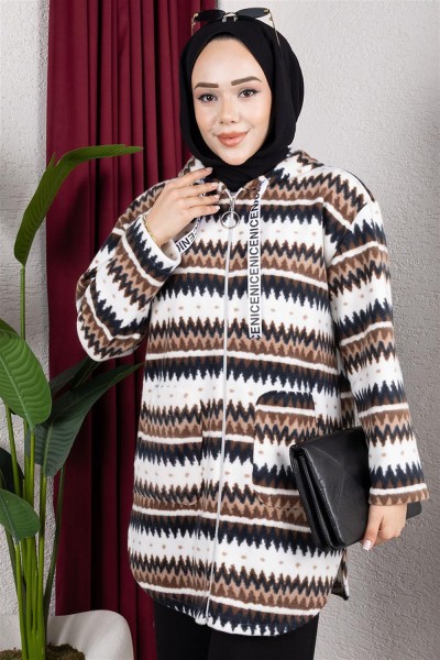 Polar Kap ZİKZAK DESEN KAHVE - Thumbnail