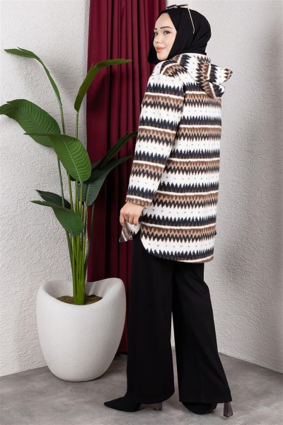 Polar Kap ZİKZAK DESEN KAHVE - Thumbnail