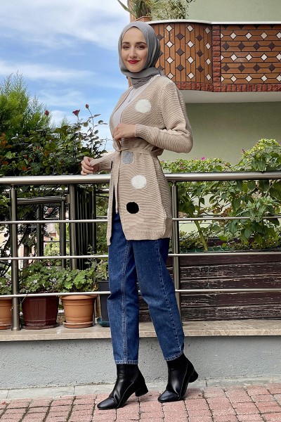 Moda Çizgi Knitwear Cardigan - Thumbnail