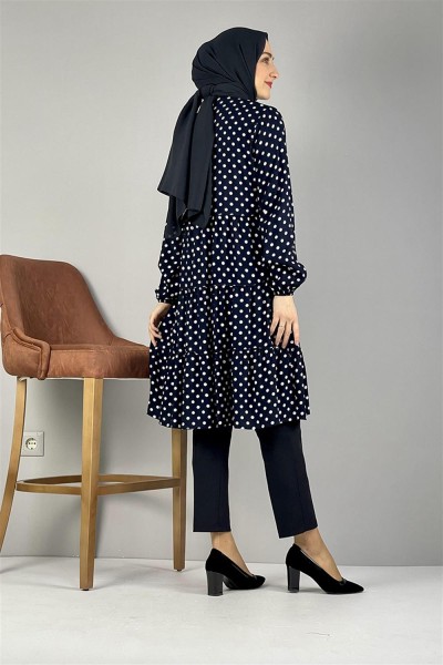 Puantiyeli Tunik LACİVERT - Thumbnail