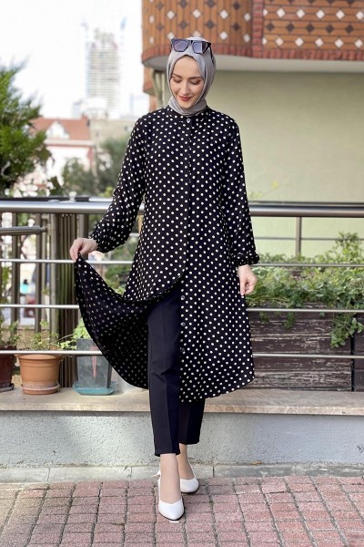 Moda Çizgi - Moda Çizgi Desenli Tunik