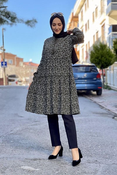 Moda Çizgi - Moda Çizgi Desenli Tunik