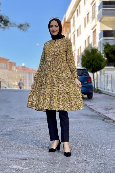 Moda Çizgi - Moda Çizgi Desenli Tunik