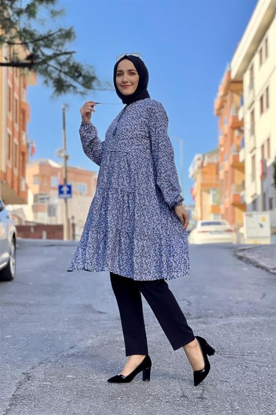 SGS - Püskül Detaylı Tunik İNDİGO