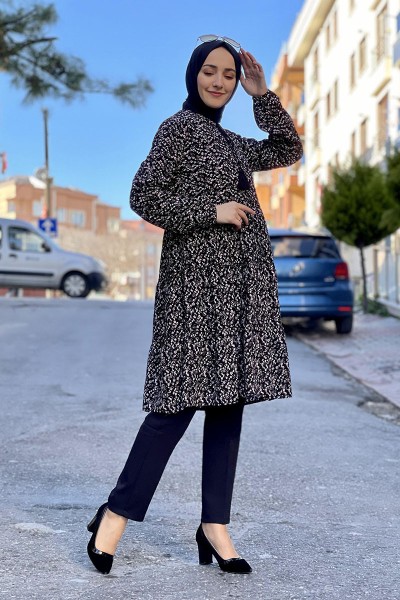 Moda Çizgi - Moda Çizgi Desenli Tunik