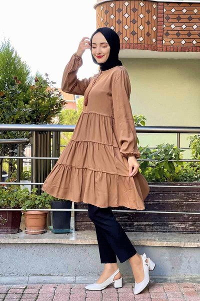 Moda Çizgi - Moda Çizgi Desenli Tunik