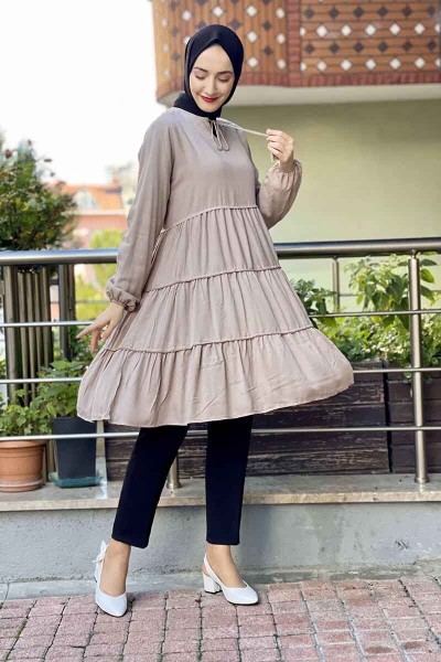 Moda Çizgi - Moda Çizgi Desenli Tunik