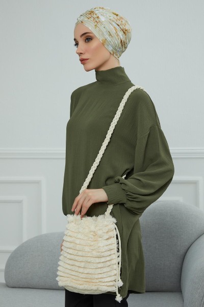 Tasseled Long Strap Bag,CE-11 Cream - Thumbnail