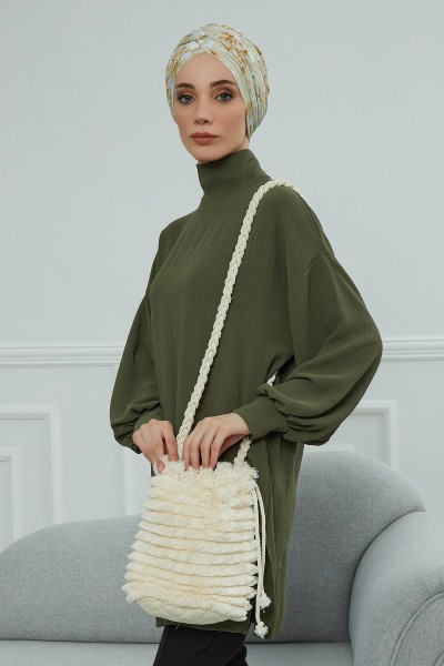 Tasseled Long Strap Bag,CE-11 Cream - Thumbnail