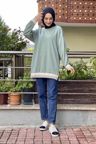 WST - Ribana Çizgili Sweat MİNT