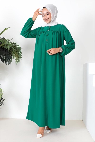 Robalı Aerobin Elbise BENETTON YEŞİLİ - Thumbnail