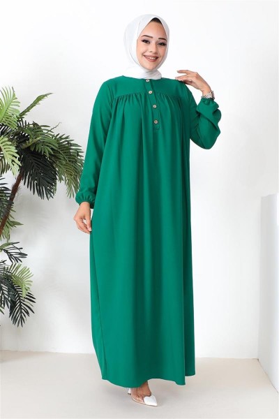 Robalı Aerobin Elbise BENETTON YEŞİLİ - Thumbnail