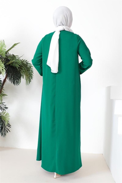 Robalı Aerobin Elbise BENETTON YEŞİLİ - Thumbnail