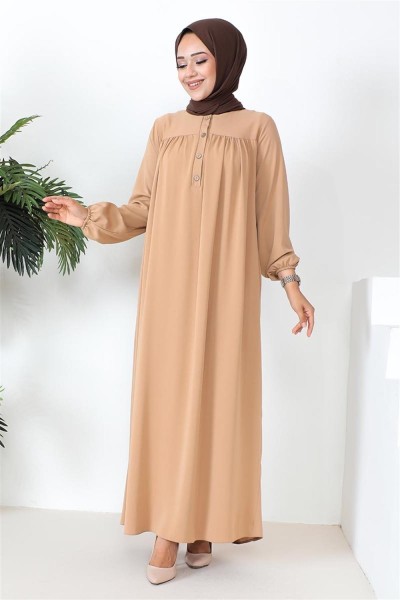 Robalı Aerobin Elbise CAMEL - Thumbnail