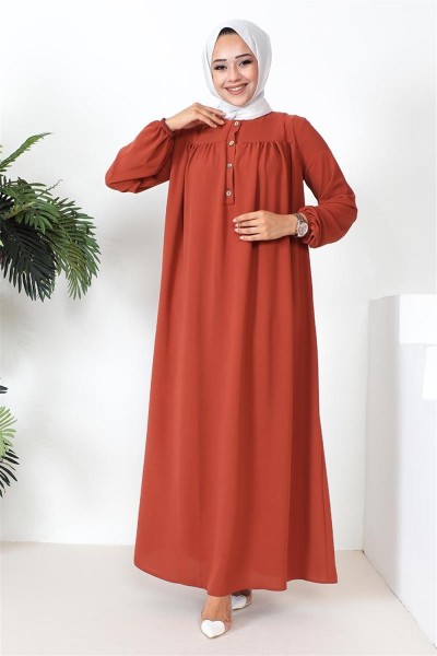 Robalı Aerobin Elbise KİREMİT - Thumbnail